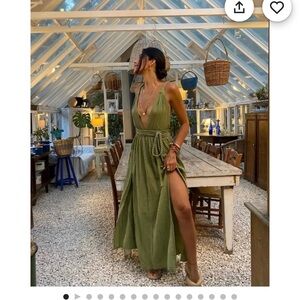 Elegant linen Maxi Dress